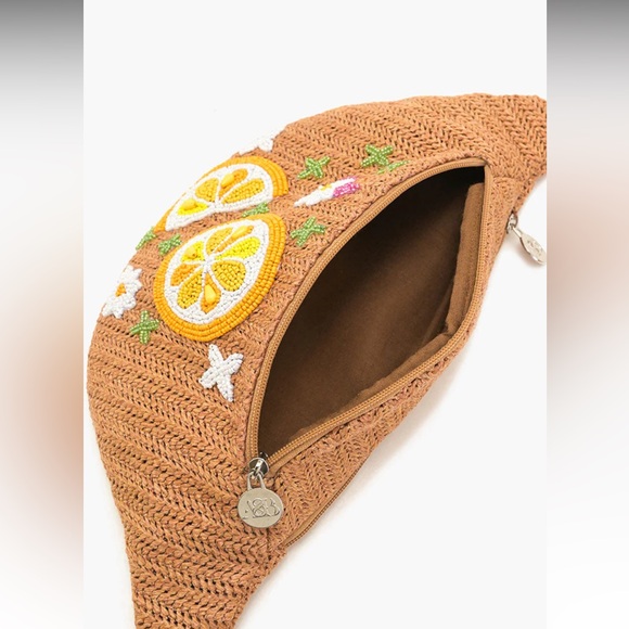 NWT MAKE LEMONADE RAFFIA EMBELLISHED
FANNY SLING BAG - Picture 2 of 4